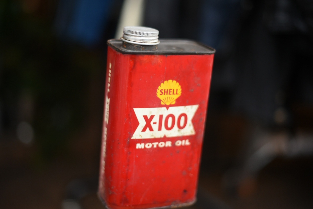 SHELL X-100 MOTOR OIL オイル缶 102004