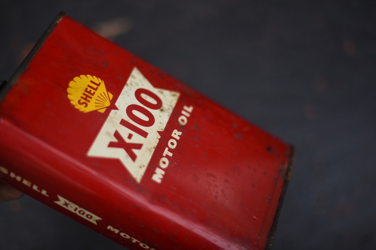 SHELL X-100 MOTOR OIL オイル缶 102004