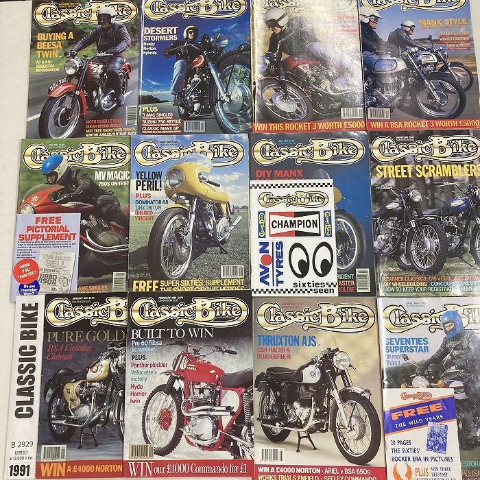 B2929　1991　12冊セット　「CLASSIC BIKE」　クラシックバイク　英国旧車雑誌