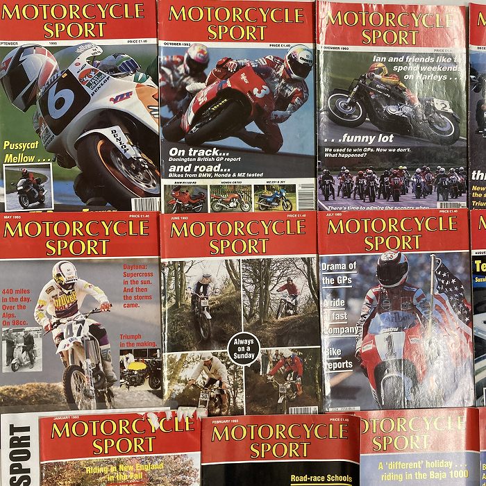 B4413　1993　12冊セット 「MOTORCYCLE SPORT」 モーターサイクルスポーツ 表紙汚れあり　英国 旧車雑誌