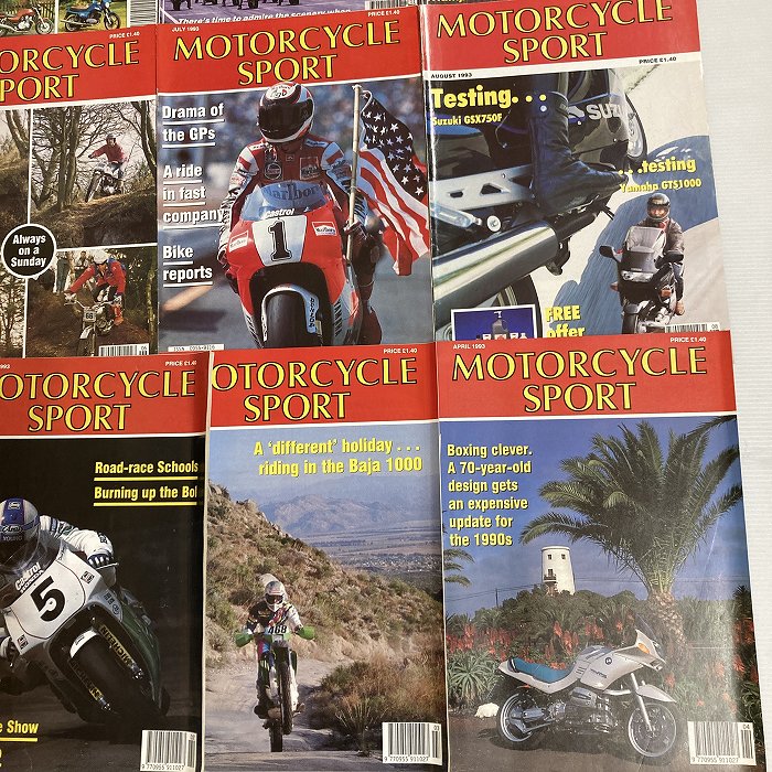 B4413　1993　12冊セット 「MOTORCYCLE SPORT」 モーターサイクルスポーツ 表紙汚れあり　英国 旧車雑誌