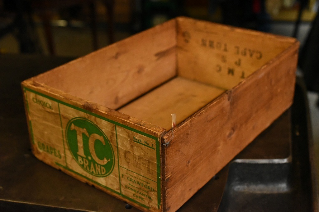 253 UK ヴィンテージ　「T.C.BRAND」 ウッドボックス　収納箱　英国 MADE IN ENGLAND