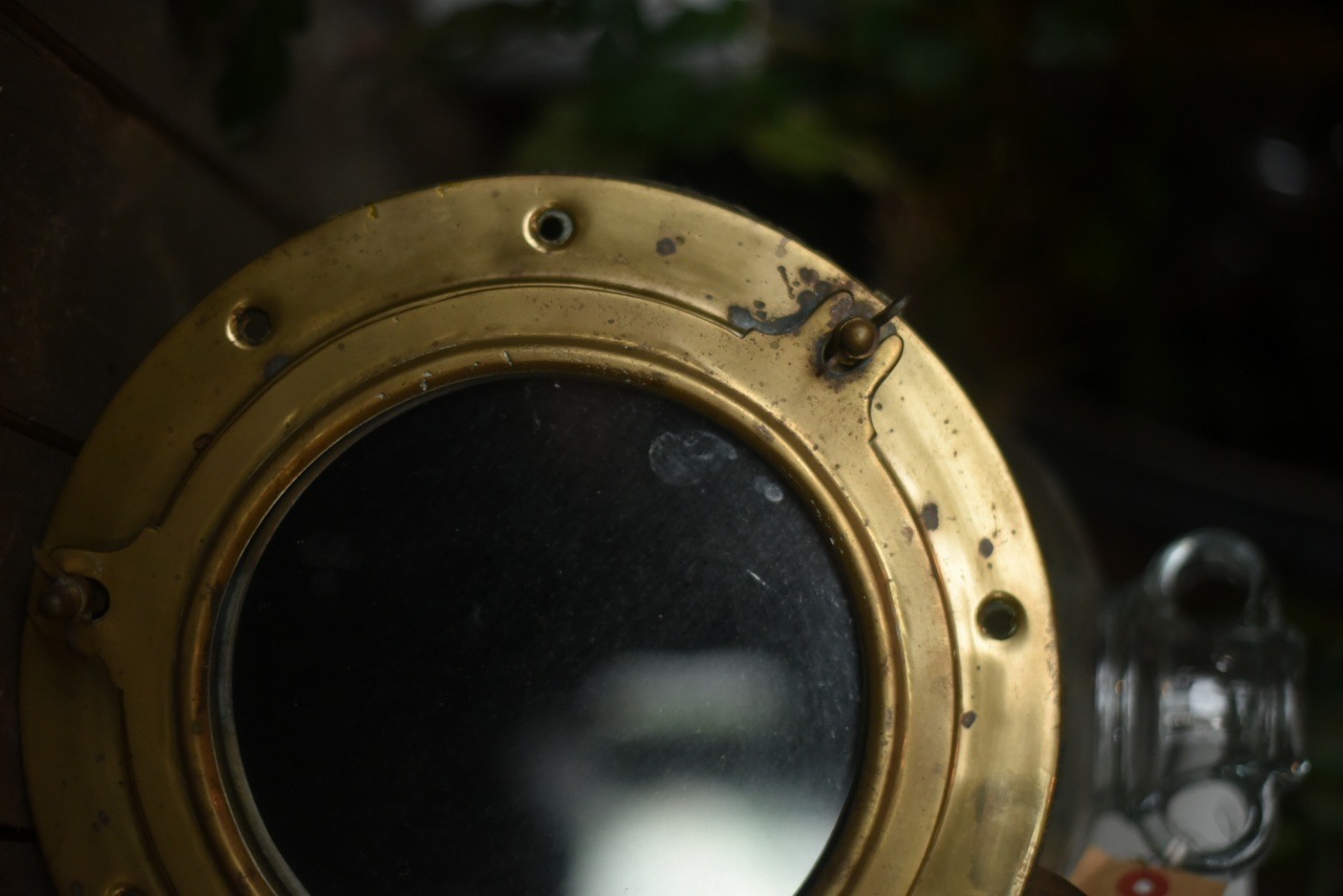 849 ヴィンテージ 船舶　真鍮製　ミラー