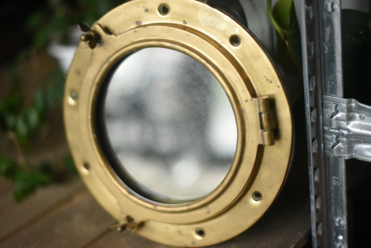 849 ヴィンテージ 船舶　真鍮製　ミラー