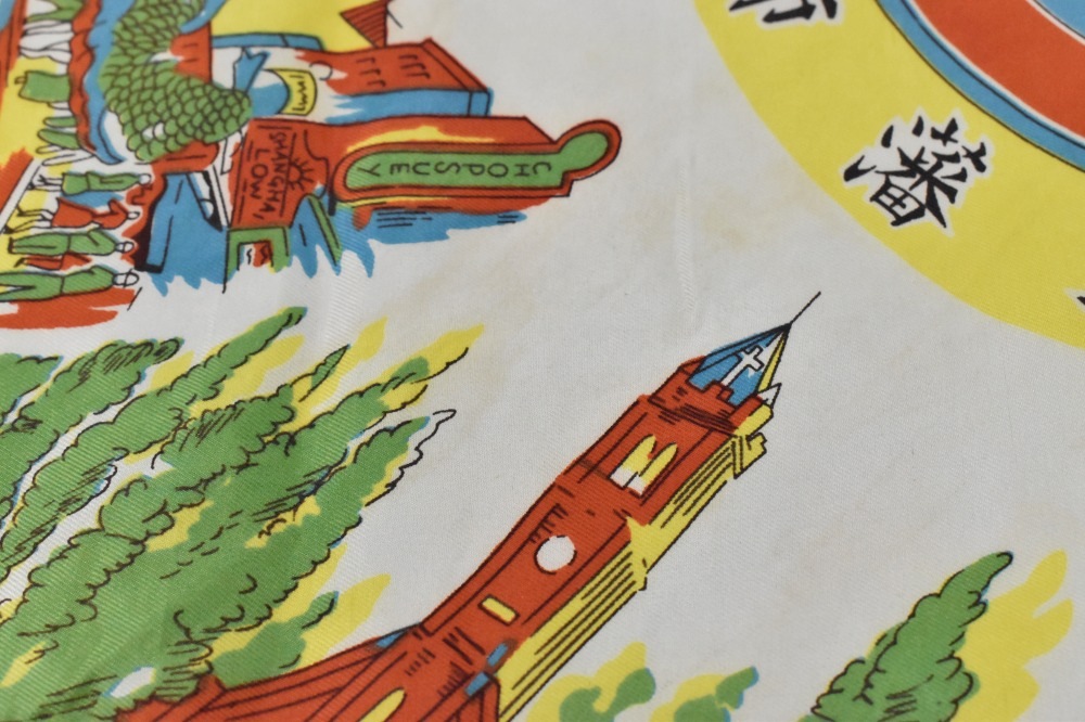 108798 ヴィンテージ 中判 スーベニア  スカーフ  Souvenir scarf