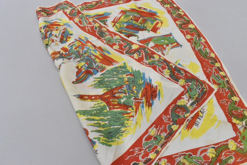 108798 ヴィンテージ 中判 スーベニア  スカーフ  Souvenir scarf
