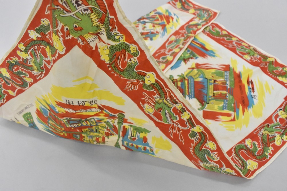 108798 ヴィンテージ 中判 スーベニア  スカーフ  Souvenir scarf