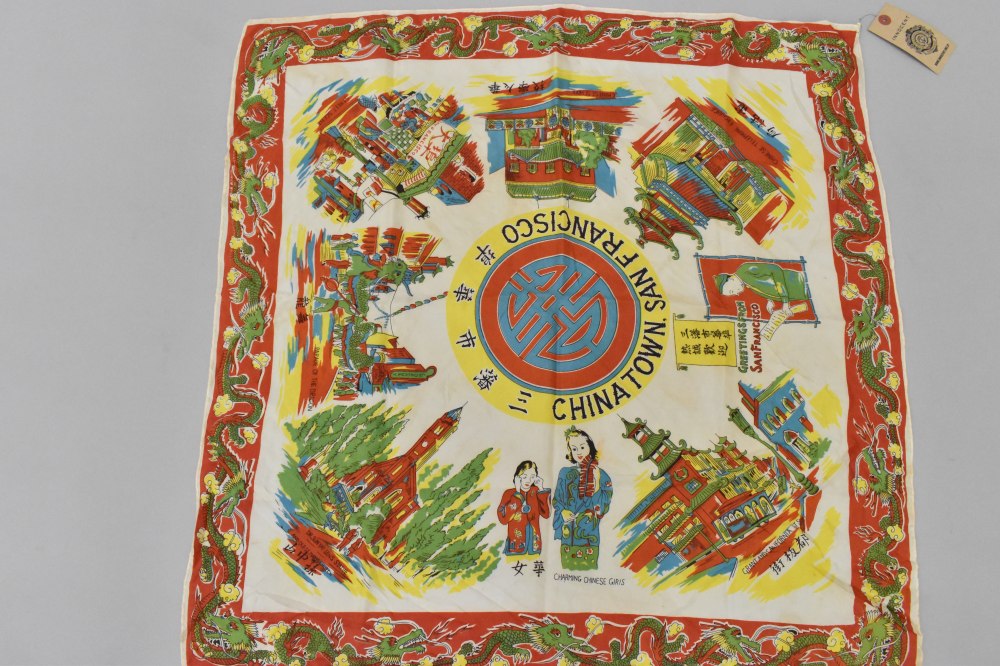 108798 ヴィンテージ 中判 スーベニア  スカーフ  Souvenir scarf