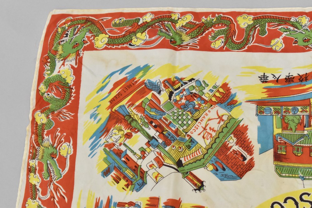 108798 ヴィンテージ 中判 スーベニア  スカーフ  Souvenir scarf