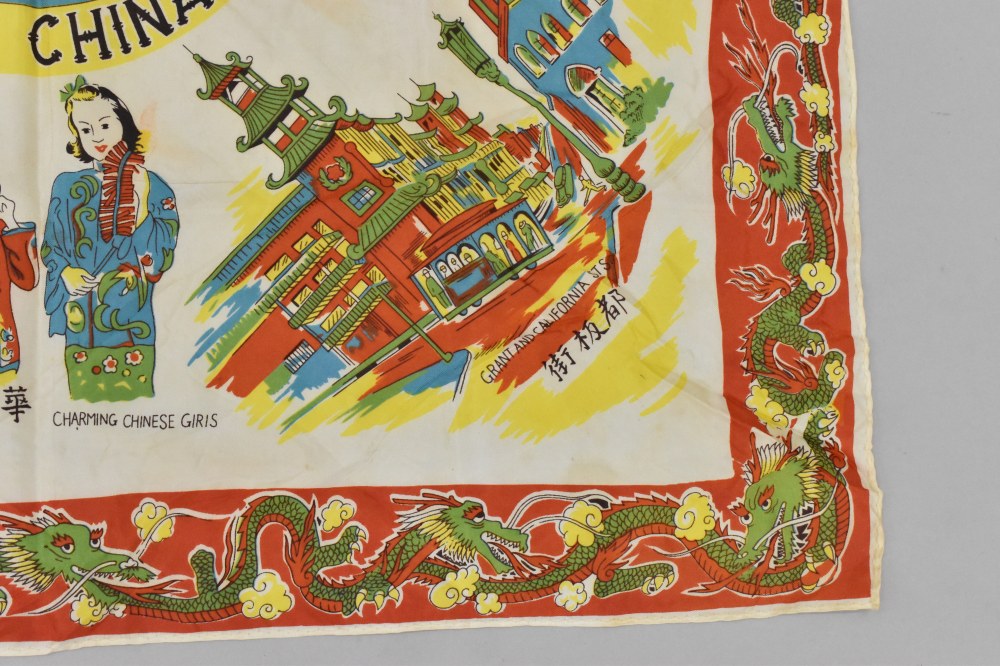 108798 ヴィンテージ 中判 スーベニア  スカーフ  Souvenir scarf