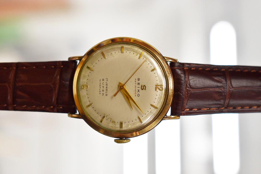 時計 SEIKO セイコー NIVAFLEX ANTISHOCK 17石 Sマーク 初代自動巻