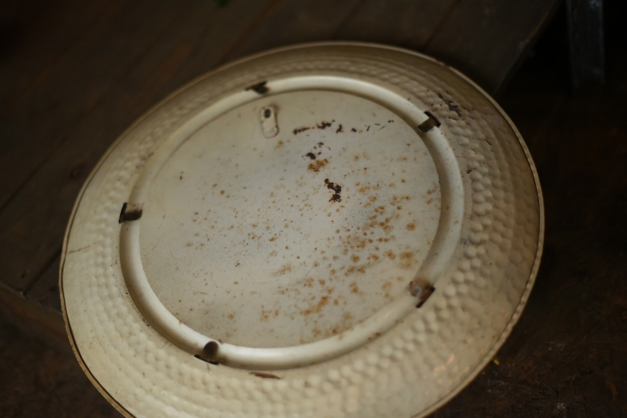 1935 ヴィンテージ　ミラーウォールミラー　ホワイト×ゴールド 円形