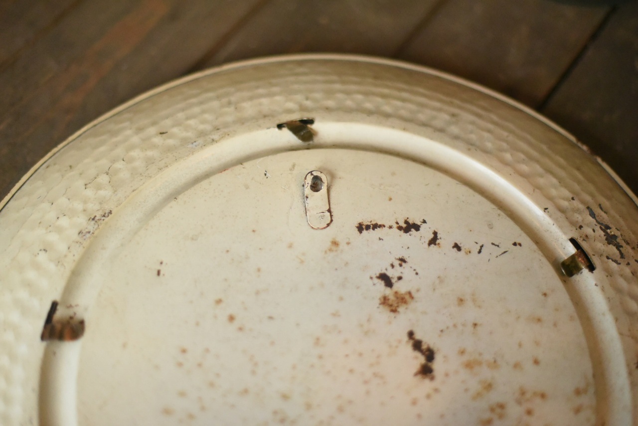 1935 ヴィンテージ　ミラーウォールミラー　ホワイト×ゴールド 円形