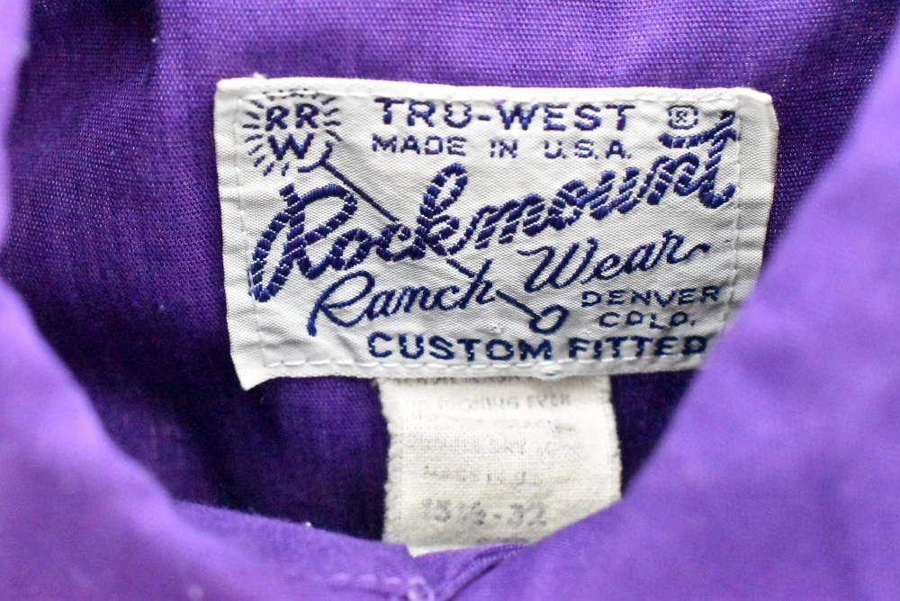 109129 「Rochmount」Ranch wear 80s ヴィンテージ 長袖 ウエスタンシャツ