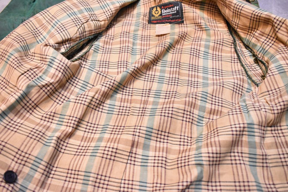 108649 1970s-1980s「Belstaff Trialmaster」ベルスタッフ トライアルマスター 希少 グリーン ジャケット&パンツ、セットアップ オイルドクロス