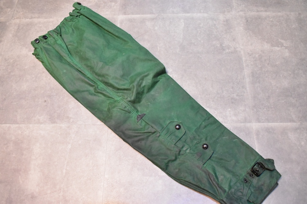 108649 1970s-1980s「Belstaff Trialmaster」ベルスタッフ トライアルマスター 希少 グリーン ジャケット&パンツ、セットアップ オイルドクロス