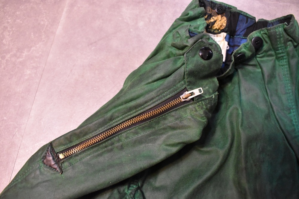 108649 1970s-1980s「Belstaff Trialmaster」ベルスタッフ トライアルマスター 希少 グリーン ジャケット&パンツ、セットアップ オイルドクロス