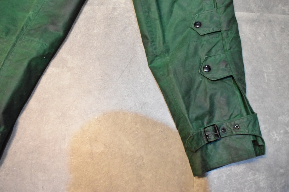 108649 1970s-1980s「Belstaff Trialmaster」ベルスタッフ トライアルマスター 希少 グリーン ジャケット&パンツ、セットアップ オイルドクロス