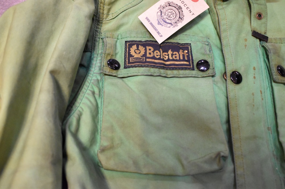 108649 1970s-1980s「Belstaff Trialmaster」ベルスタッフ トライアルマスター 希少 グリーン ジャケット&パンツ、セットアップ オイルドクロス