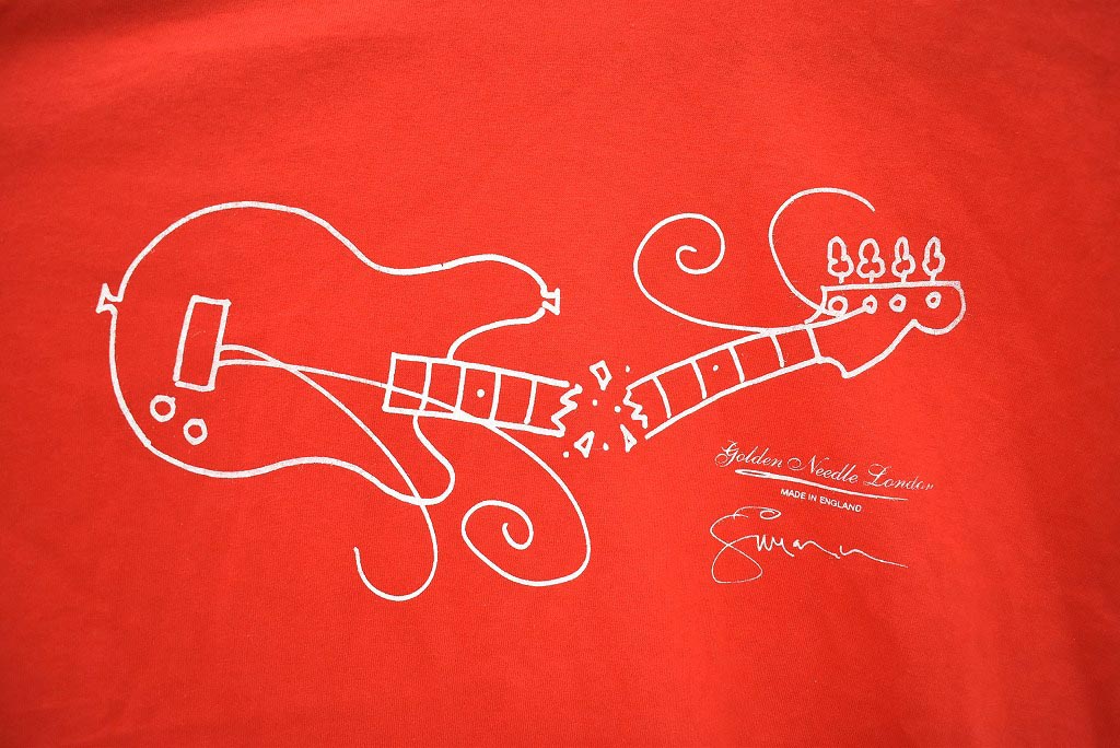 RED「PAUL SIMONON（THE CLASH)」 「Brocken bass」 GOLDEN NEEDLE LONDON  MADE IN ENGLAND  Ｔシャツ メンズ