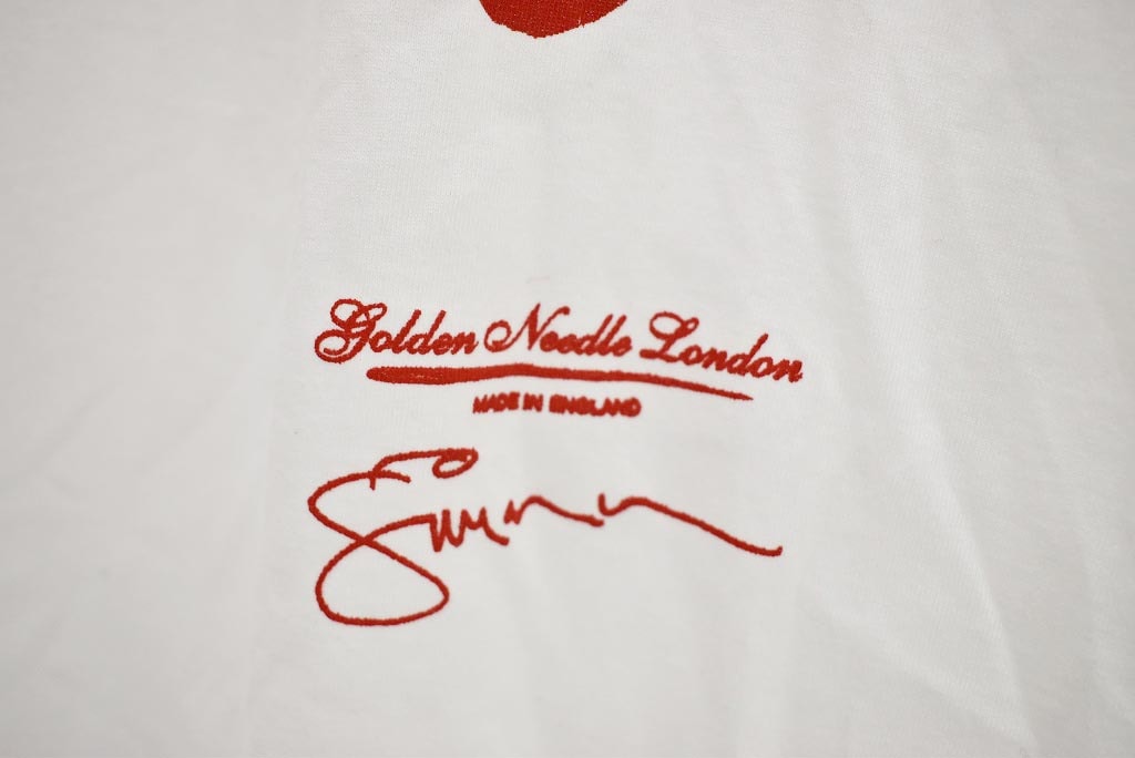 White×RED PAUL SIMONON(THE CLASH)Tシャツ メンズ the royalexchange japan Golden Needle London と Paul Simonon コラボTシャツ!!