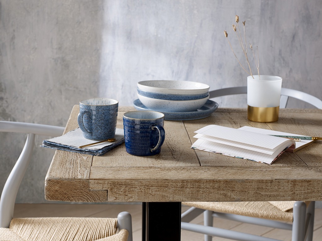 Z0019-ED0518PE 英国製 「Denby」 デンビー スタジオブルー ブレックファーストサイドプレート ペブル