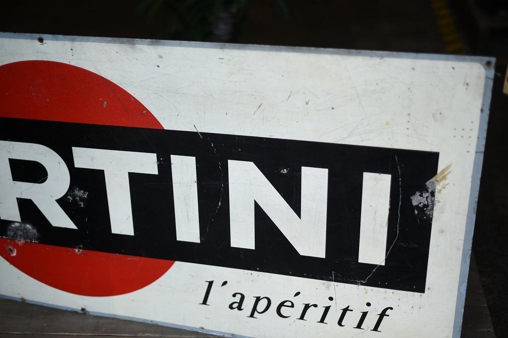 103976  ヴィンテージ　特大　MARTINI マルティニ サインプレート　アルミ製看板　英国