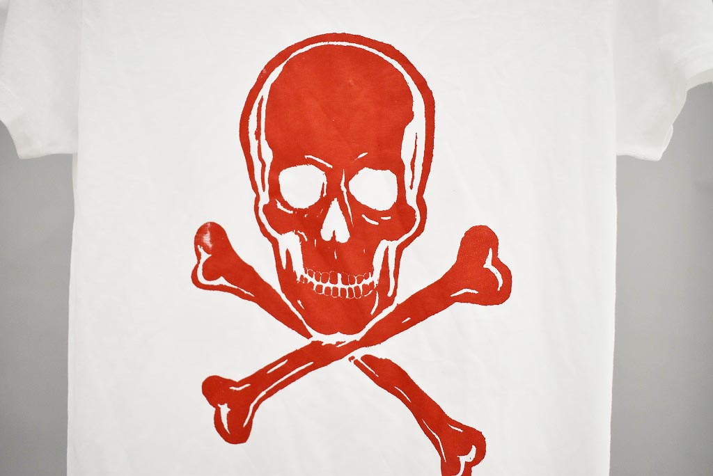 [PS] レディース　White×RED PAUL SIMONON（THE CLASH)Ｔシャツ the royalexchange japan Golden Needle London と Paul Simonon コラボTシャツ!!