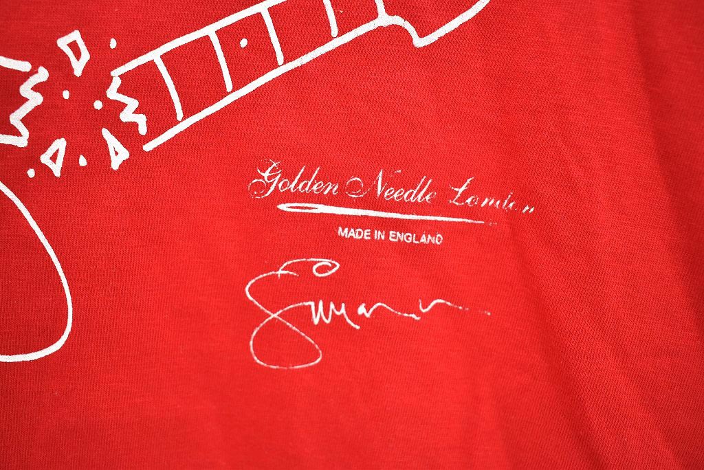 [PS] レディース　RED「PAUL SIMONON（THE CLASH)」 「Brocken bass」 GOLDEN NEEDLE LONDON MADE IN ENGLAND Ｔシャツ 