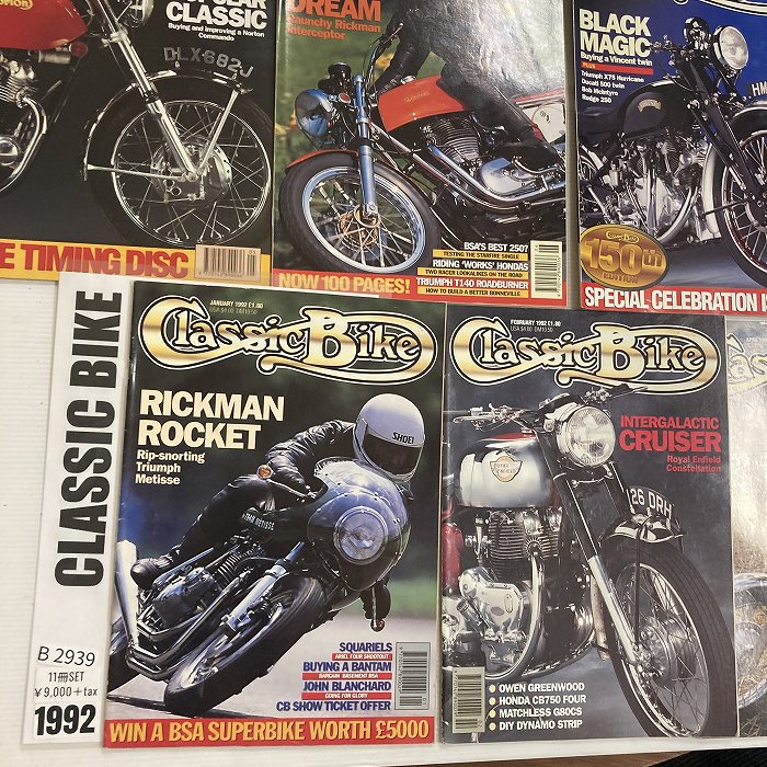 B2939　1992　11冊セット　「CLASSIC BIKE」　クラシックバイク　英国旧車雑誌