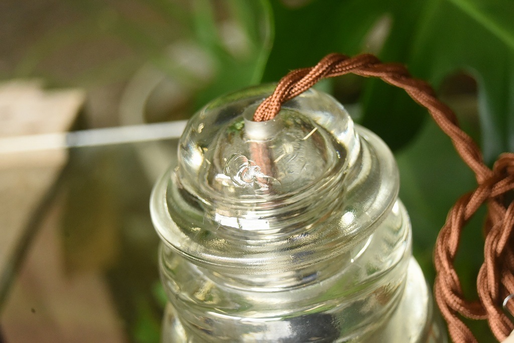 104762 インダストリアル　ガラスインシュレーター　ランプ　照明　USA　　碍子　i005C