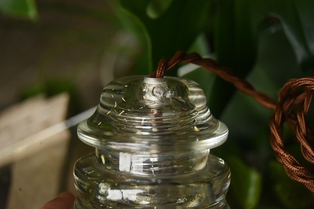 104762 インダストリアル　ガラスインシュレーター　ランプ　照明　USA　　碍子　i005C