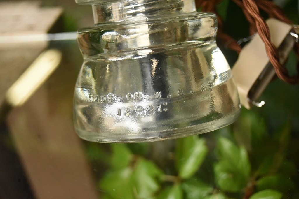 104762 インダストリアル　ガラスインシュレーター　ランプ　照明　USA　　碍子　i005C