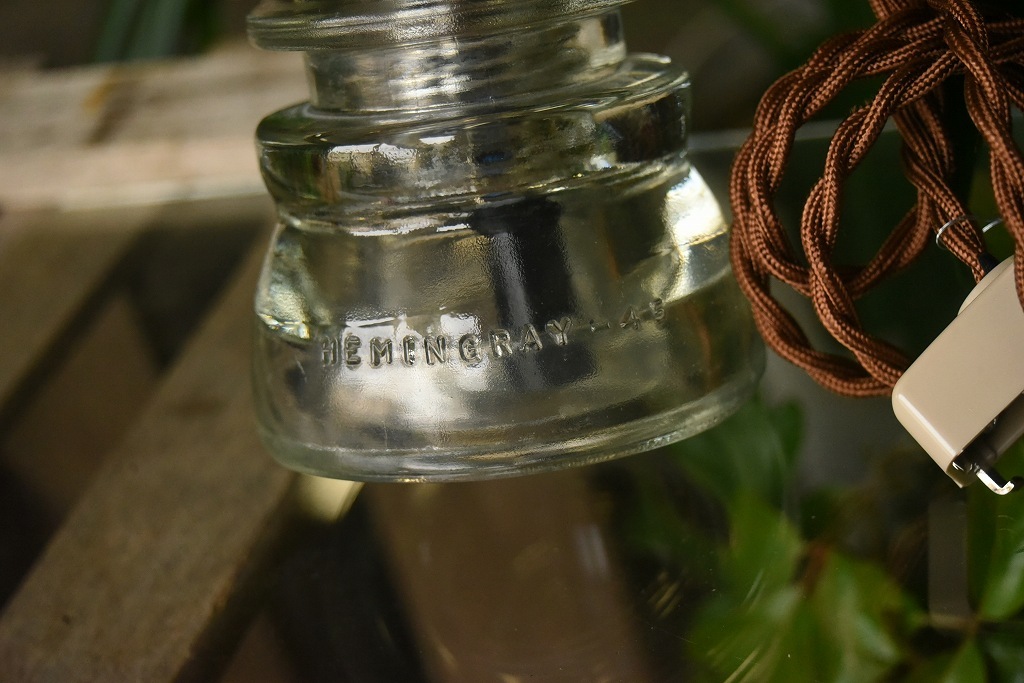 104762 インダストリアル　ガラスインシュレーター　ランプ　照明　USA　　碍子　i005C