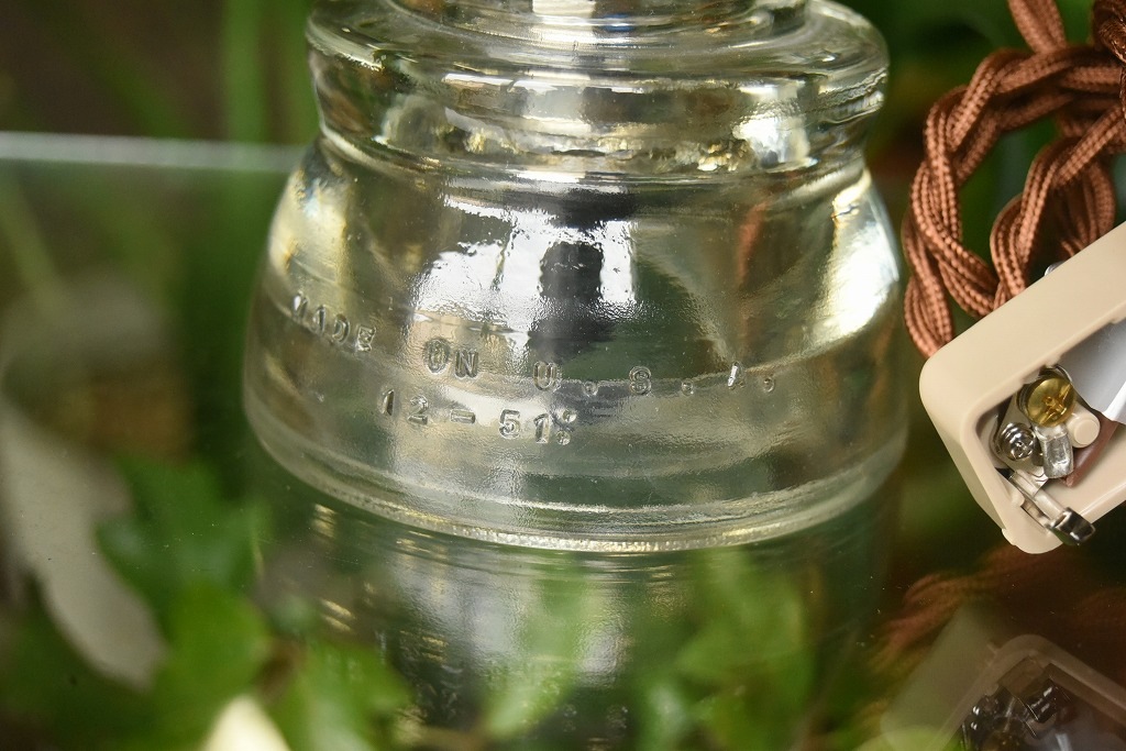 104762 インダストリアル　ガラスインシュレーター　ランプ　照明　USA　　碍子　i005C