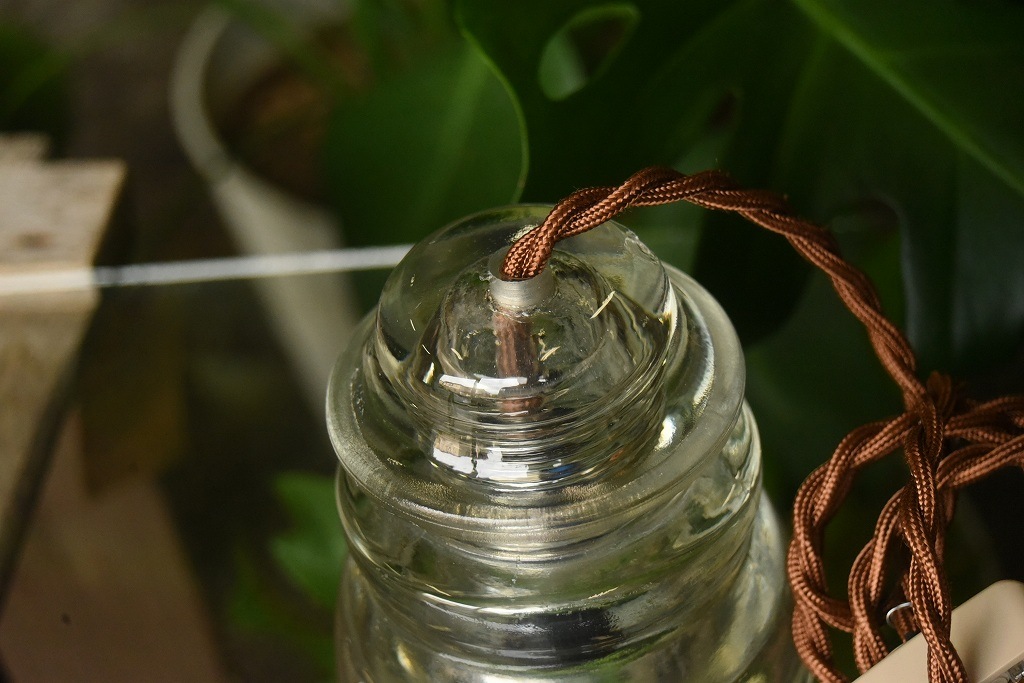 104762 インダストリアル　ガラスインシュレーター　ランプ　照明　USA　　碍子　i005C