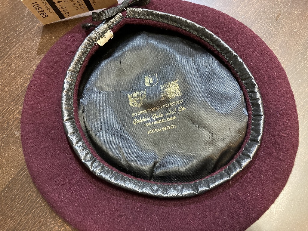 108268 ヴィンテージ ベレー 「GOLDEN GATE HAT Co. LOSANGELS」100%WOOL