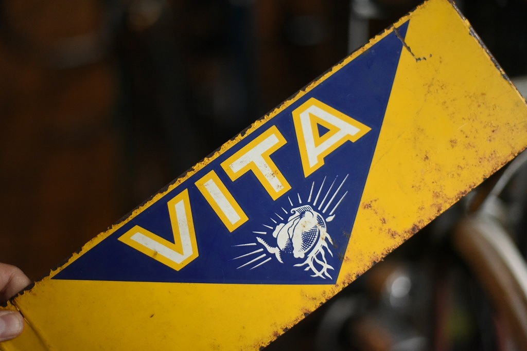 100224 ヴィンテージ　「VITA」　看板　サインプレート　 英国製　MADE IN ENGLAND