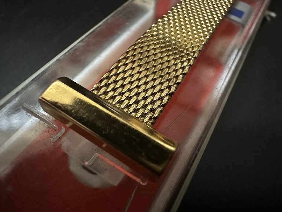 108176 LAMP 腕時計ベルト 15mm 金メッキ  金色 蛇腹  DEAD STOCK