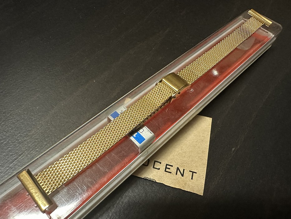 108177 LAMP 腕時計ベルト 15mm 金メッキ 金色 蛇腹 DEAD STOCK