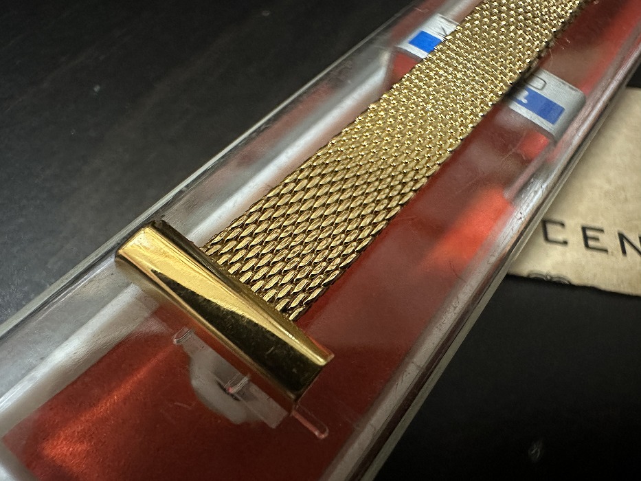 108177 LAMP 腕時計ベルト 15mm 金メッキ 金色 蛇腹 DEAD STOCK