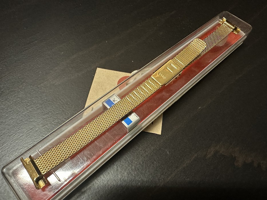 108177 LAMP 腕時計ベルト 15mm 金メッキ 金色 蛇腹 DEAD STOCK