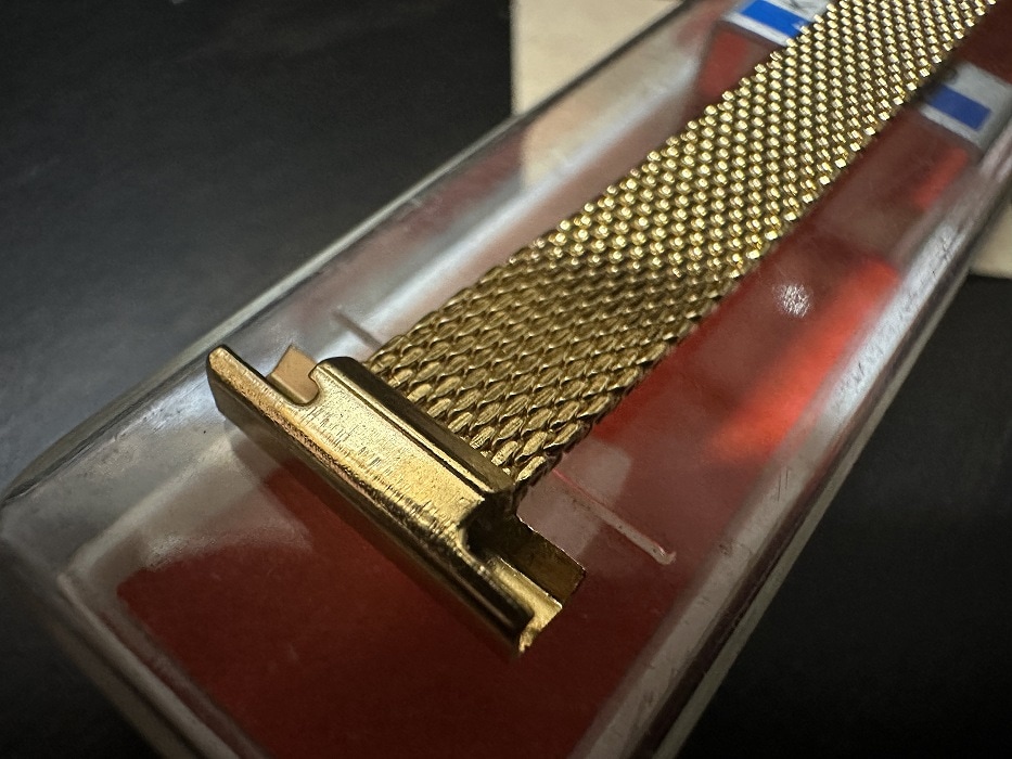 108177 LAMP 腕時計ベルト 15mm 金メッキ 金色 蛇腹 DEAD STOCK