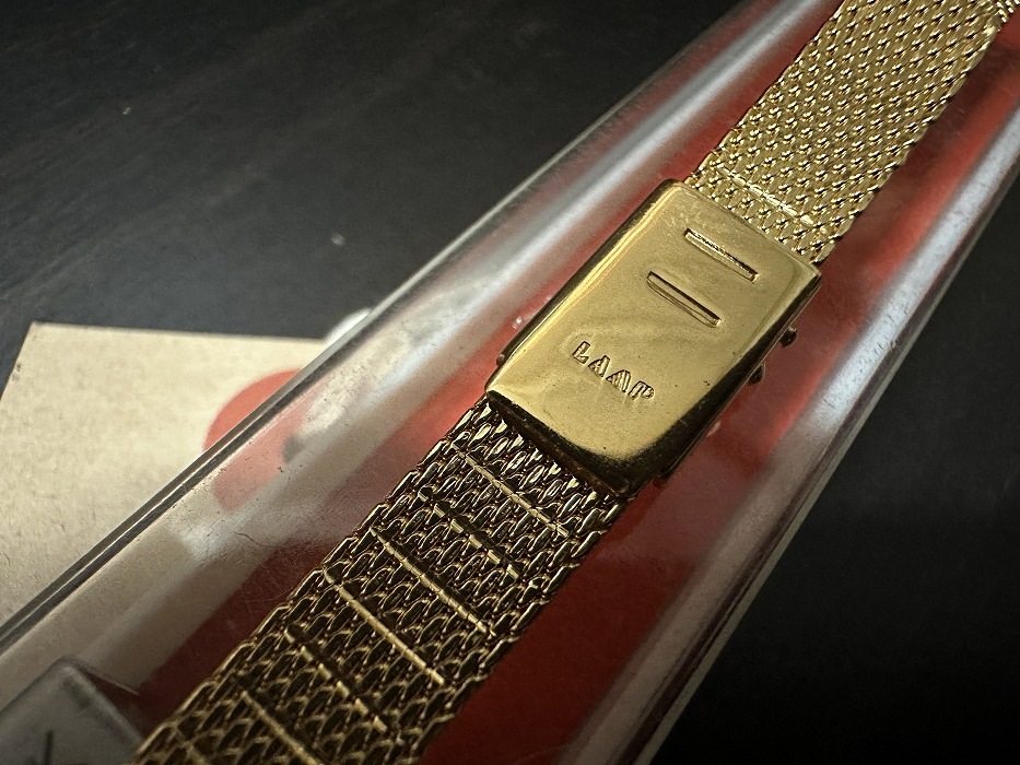 108177 LAMP 腕時計ベルト 15mm 金メッキ 金色 蛇腹 DEAD STOCK