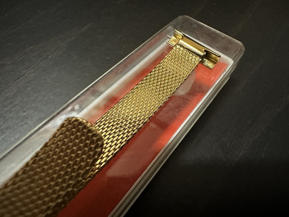 108177 LAMP 腕時計ベルト 15mm 金メッキ 金色 蛇腹 DEAD STOCK