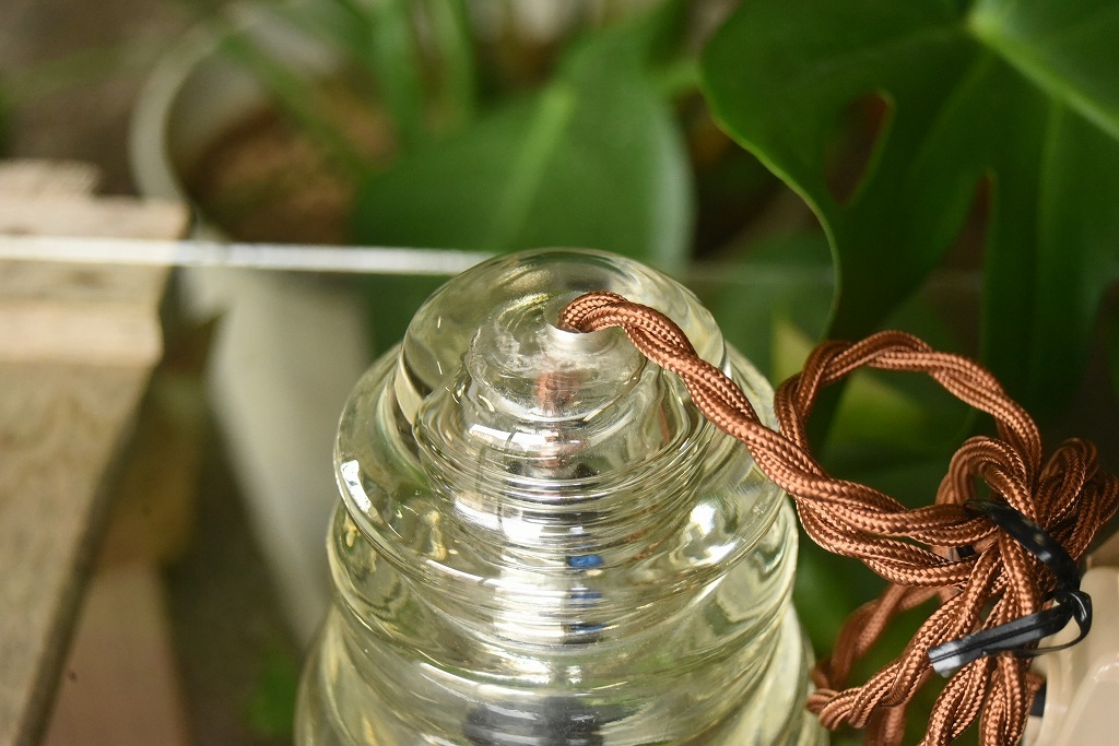 104758 インダストリアル　ガラスインシュレーター　ランプ　照明　USA　　碍子　i005C