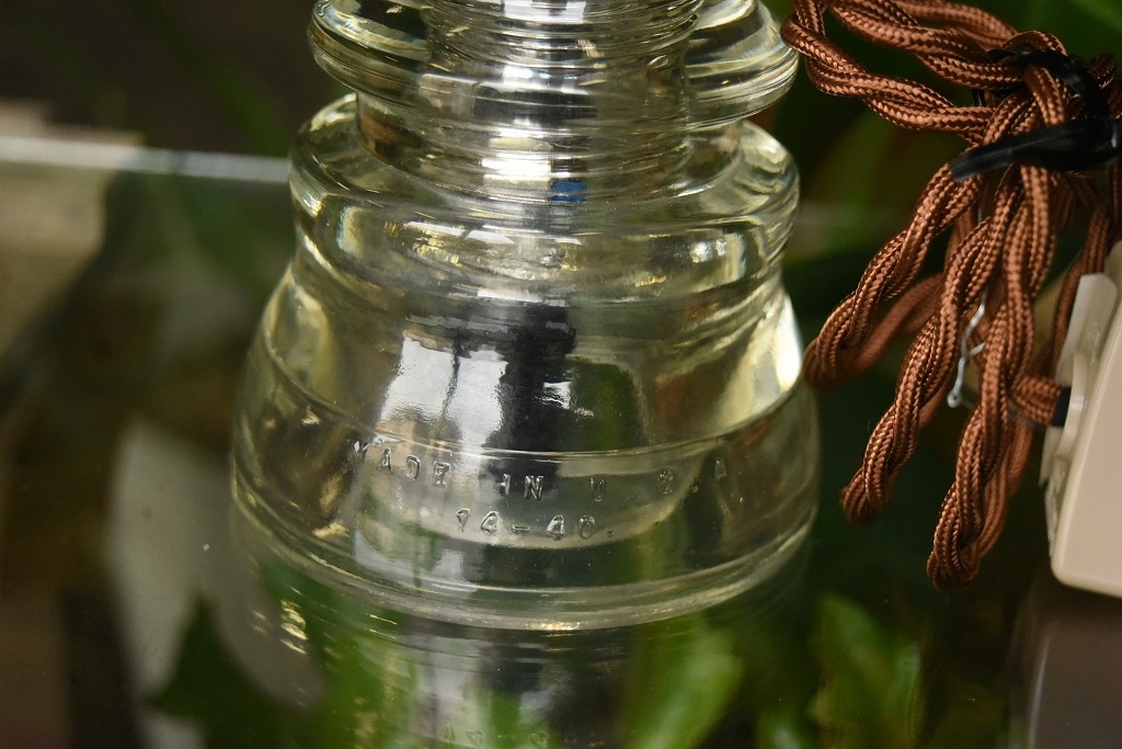 104758 インダストリアル　ガラスインシュレーター　ランプ　照明　USA　　碍子　i005C