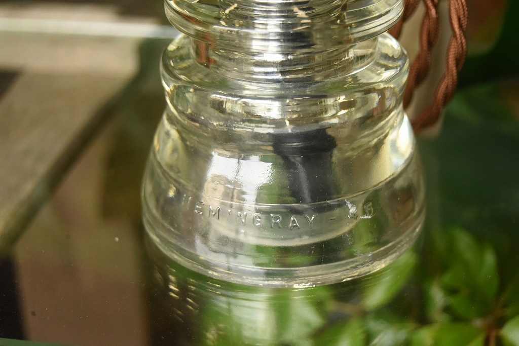 104758 インダストリアル　ガラスインシュレーター　ランプ　照明　USA　　碍子　i005C