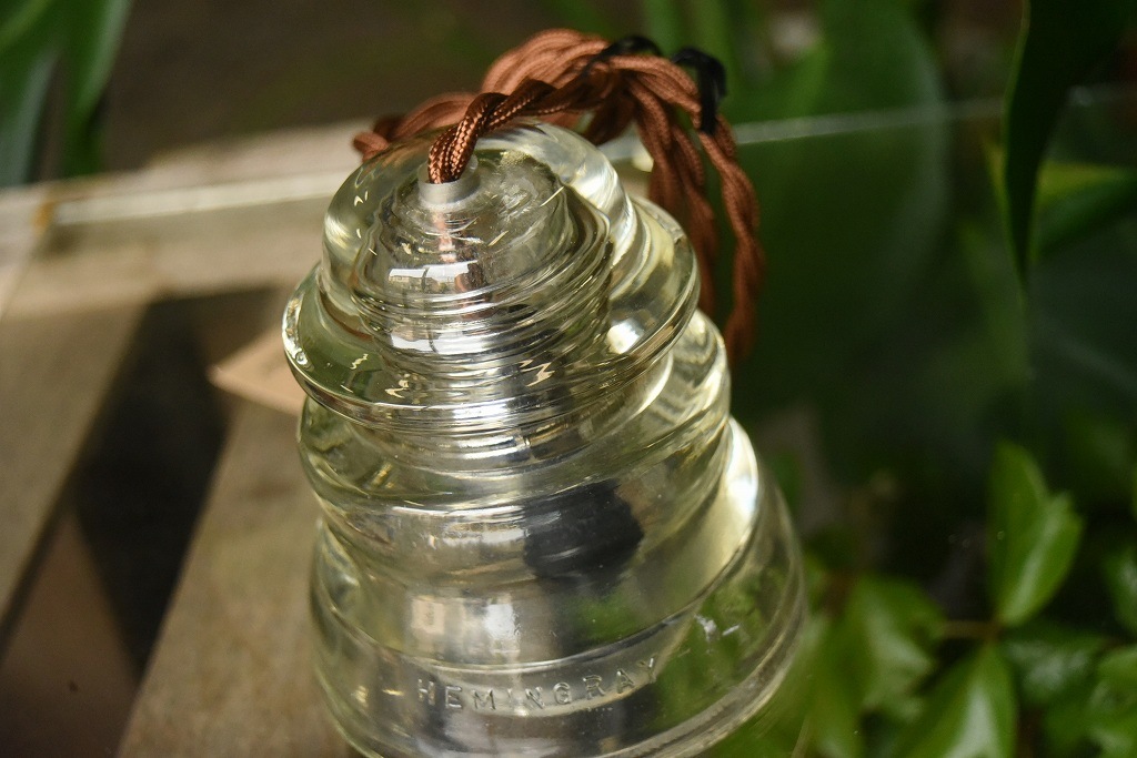 104758 インダストリアル　ガラスインシュレーター　ランプ　照明　USA　　碍子　i005C