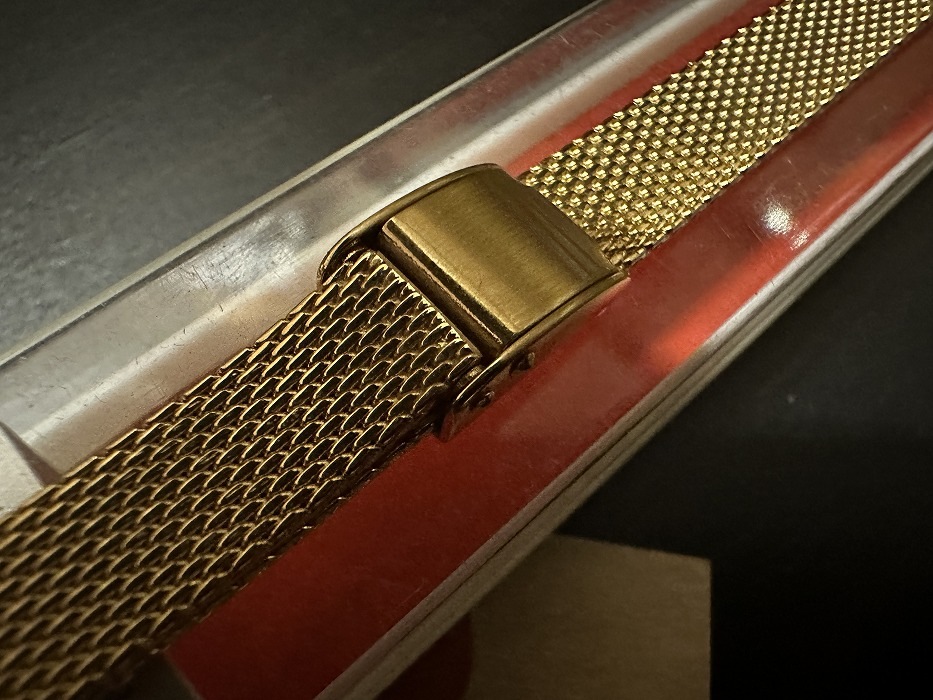 108178 LAMP 腕時計ベルト 15mm 金メッキ  金色 蛇腹  DEAD STOCK